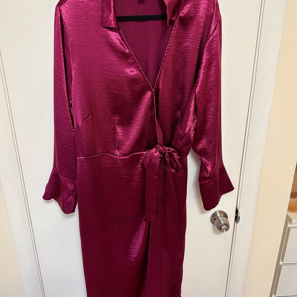 Beautiful and Elegant Satin Wrap Dress